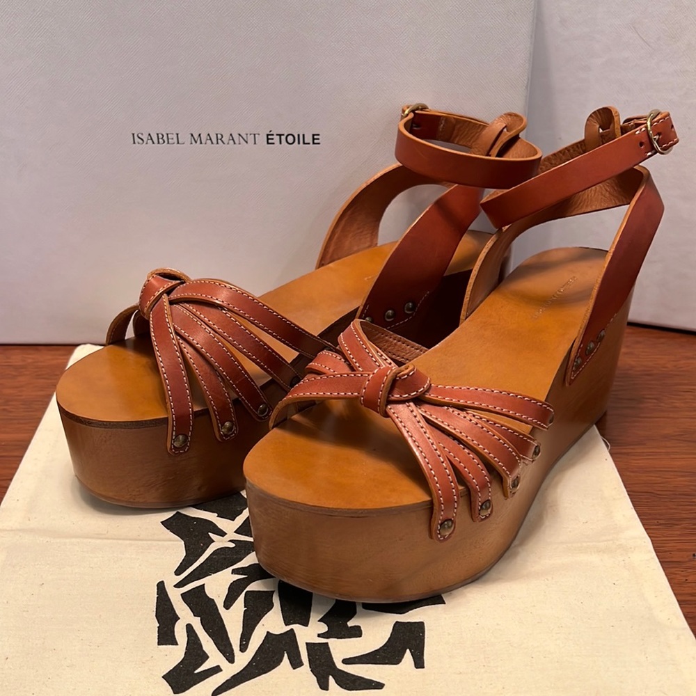 Isabel Marant platform leather wedges